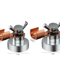 Heavy Duty Magnetic Welding Ground Clamp With Super Fast No Screw Tool Free Setup For Reliable Arc Safety And Solid Grounding Connection on metal surface, showing sizes 0.59in and 0.67in.