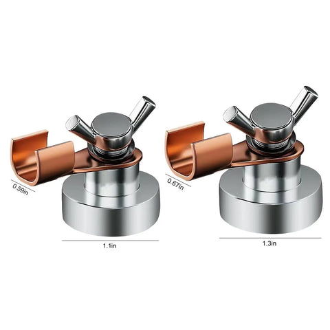 Heavy Duty Magnetic Welding Ground Clamp With Super Fast No Screw Tool Free Setup For Reliable Arc Safety And Solid Grounding Connection on metal surface, showing sizes 0.59in and 0.67in.