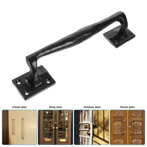Old School Vintage Barn Door Handle For Sliding Doors And Gates Rustic Metal Gate Pull Garage Door Handle on white background.