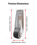 Heavy Duty Vertical Track Roller Wheels 2 Pack With Dual Ball Bearings For Smooth As Butter Sliding Door dimensions diagram.