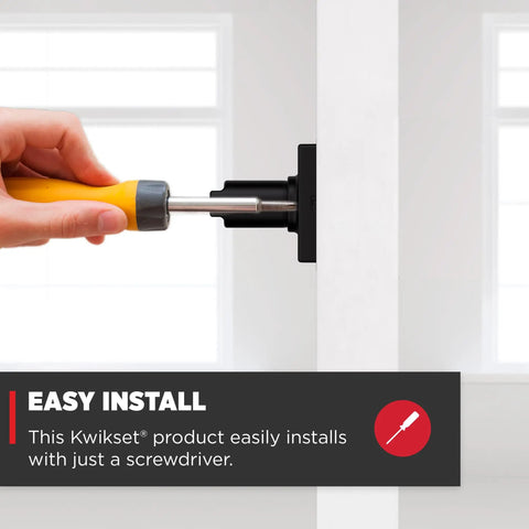 Easy install of Casey Dummy Door Handle For Closets And Pantry, Single Sided Lever, shown with screwdriver in hand.