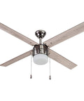 Chism Ceiling Fan 52 Inch Gun Metal With Lit LED Light Kit Bulbs Included, Quiet 3 Speed Reversible Motor, Two Blade Finishes