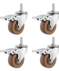 Beefy Heavy Duty Caster Wheels With Top Plate Swivel Design, Rolling Plate Casters with brake in 4-pack set