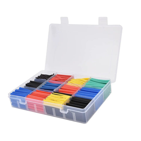 Ultimate 800 Piece Colorful Heat Shrink Tubing Kit For Electrical Maintenance And Wire Insulation With Fast Shrink Action Plus High Tensile Strength To Keep Your Wiring Safe And Secure Like A Boss Without Any Failures Or Loose Connections In Your., plastic case with assorted PE heat shrink tubing