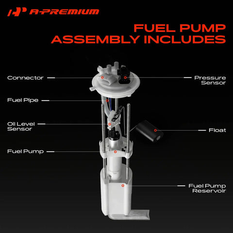 Heavy Duty Electric Fuel Pump Module Assembly With Integrated Pressure Sensor Fits Hyundai Sonata 2006 Through 2010 showing included components.