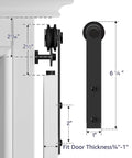 Diagram of Five Foot Mini Double Door Sliding Barn Door Hardware Kit for Cabinets TV Stands and Wardrobes Quiet Smooth Rolling System