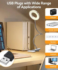 Clip On LED Desk Light With Clamp And Flexible Gooseneck 3 Color Modes And 10 Brightness Levels Perfect Reading Light For Bedtime