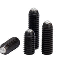 Tough As Nails Carbon Steel Spring Ball Plungers Featuring Wave Bead Cores That Push In Easy And Hold Firm For Rock Solid Positioning Accuracy Inside M10 By 16Mm Dimension Ten Piece Bundle, showing four black spring ball plungers.