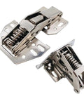 Heavy Gauge Overhead Cabinet Hinges Pack Of 10 Hella Durable Swing Up Door Stays built badass for RV camper van kitchen storage with zinc finish.