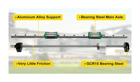 Beefed Up Heavy Duty Linear Guide Rail Kit RM1605 Ball Screw With 1000mm Or 1500mm Length Includes BK12 And BF12 End Supports Smooth Precision Motion For DIY Routers Lathes And Mills Ideal CNC Transmission System, aluminum rail and GCR15 ball screw