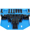 Heavy Duty T Slot Clamp Kit Set With 58 Pieces Half Inch And Three Eighths Inch Stud Clamps in steel on blue tray