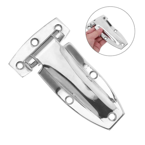 Heavy Duty Stainless Steel Swing Door Hinges For Box Trucks And Cargo Containers close-up view in hand, polished silver finish