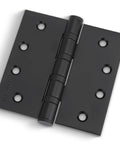 304 Stainless Steel Matte Black Exterior Door Hinges With Ball Bearing, 4 Inch Square Corner, for exterior doors, 3 Pack.