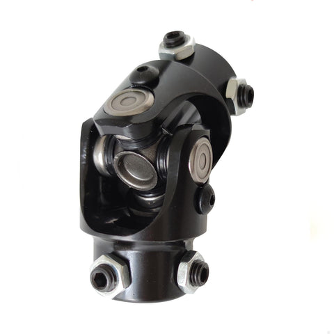Three Quarter Inch Double D U Joint For Steering Shaft, Black Universal U Joint With 35 Degree Max Angle, side view