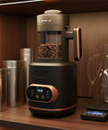 Electric Coffee Bean Roaster Machine For Home Kitchen Using 1500W Motor And Quick Heat Function to roast coffee beans on countertop.