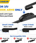 Top Shelf Front Wiper Blades 26 Inch Plus 18 Inch 2 Pack J And U Hook install guide for hook arm types and compatibility.