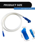 Brake fluid bleeder hose set, white translucent tube with blue adapter and one-way check valve; 3.93 ft long