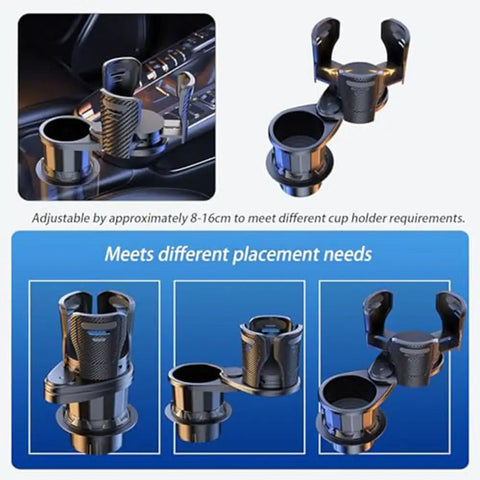Smooth Rides Only 2 In 1 Cup Holder Expander For Rivian R1S R2 showing adjustable cup holder designs for larger bottles.