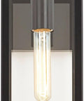 Dope Mystic Black Outdoor Wall Light With Clear Glass Panel, 14 1/4 Inch Tall, 7 Inch Projection, Backplate 7x5 Inches