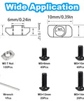 Diagram showing dimensions of M5 T-Nuts and screws from All In One 240Pcs M5 T Nuts And Screws Hardware Kit For 2020 Aluminum Extrusion