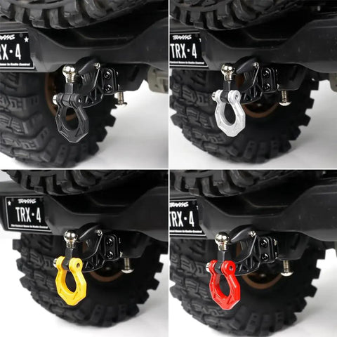 Beefy Metal Adjustable RC Trailer Hitch Tow Hook For 1 By 8 And 1 By 10 Scale Crawlers Ready To Roll TRX4 SCX10 KM Tank Upgrade Part four colors