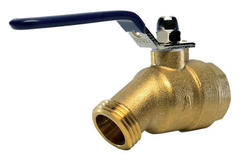M76QT 3/4-Inch Quarter Turn Hose Bibb FIP 2-Port Brass Ball Valve With Full-Port Design For Maximum Water Flow Easy To Operate And Durable Outdoor Fixture Built Tough For Leak-Free Performance, side angle view