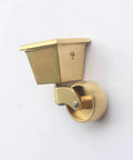 Heavy Duty Solid Brass Swivel Caster Wheels With Silent Rolling Square Cup Base, 32mm wheel, ideal for antique sofas and chairs.