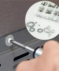 Ultra Thin Stainless Steel Flat Washer Set Pro Grade M2 To M10, 720-Piece Shim Gasket Assortment used on a screw with assorted washers