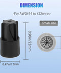 50 Pack Waterproof Wire Nut Connectors Set For Outdoor Lighting And Irrigation Valves, dimensions and small-size label