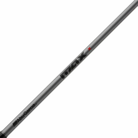 Close-up view of Max X Spincast Reel And Fishing Rod Combo With Lightweight Sensitive Rod, showing Max X and logo on the rod shaft.