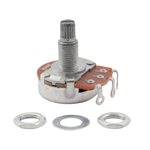500K Linear Taper Guitar Potentiometers With Long 18mm Shafts Split Knurled 6mm Knob Compatible Drop In For Stratocaster and Les Paul