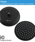 8 Inch Matte Black Stainless Steel Rain Shower Head With High Flow Water Pressure Boost Ultra Thin Design Heavy Duty Rainfall Head