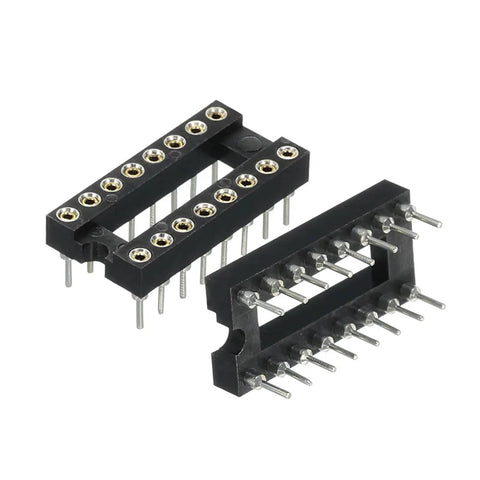 2.54mm Pitch DIP IC Socket Connector Dual Row 16 Pins Round Pins Soldering For Electronics DIY Kits, Maker Friendly
