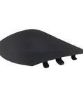 Solid Front Bumper Tow Hook Cover For Tesla Model X And Model S 2016 To 2021, black unpainted trim with clips for secure fit.