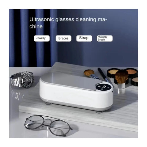 Portable Ultrasonic Cleaner With 360 Rotating Wash For Watches Jewelry And Dental Gear Compact Glovebox Friendly Build on a countertop.