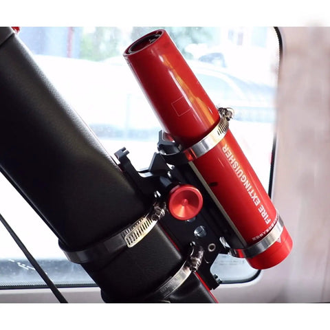 Universal Quick Release Roll Bar Fire Extinguisher Mount Bracket One Hand Grab Feature For Offroad Vehicles Dead Simple Install And Rock Solid Secure Mount
