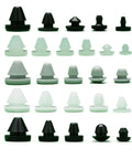 Cool Silent T-Plug Silicone Rubber Stopper Kit For Door Gaskets And Hole Plugs, White Muffler Eyelets For Pipes, Sheets, Screws, And Machinery With NonStandard Custom Options To Block Noise And Collision Damage, assorted sizes