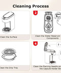 One Touch Single Serve Coffee Maker For K Cup Pods, Fast 3 Minute Brew cleaning process steps for maintenance instructions