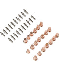 Consumables Kit for IPT-60 PT60 PT40 IPT-40 Torch, 40 Electrodes and Nozzles, 1.0mm and 1.1mm Tips, arranged in rows