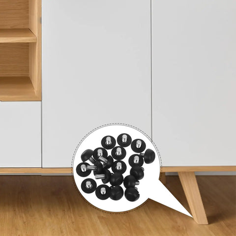 Heavy Duty Adjustable M8 Threaded Furniture Leveling Feet Set Of 20 With Precise Height Adjustment And Easy Install For Tables Desks And Beds Durable Plastic And Metal Construction, black threaded feet under cabinet