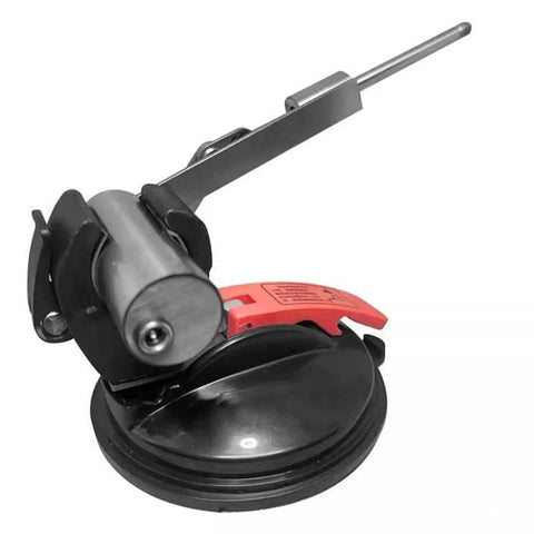Beefy 45mm Vacuum Suction Base For Reciprocating Machinery And Precision Fixtures With ABS Pad Strong Adhesion On Glass Engraving And Non Porous Surfaces Ideal For Automated Equipment And Vibration Compatible Devices, black and red