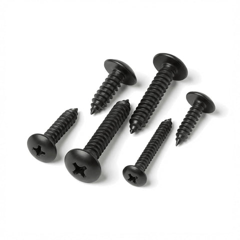 Heavy Duty Truss Head Screws In A 20 Pack Size 12 By 2 Inches Of Premium 304 Stainless Steel With A Tough Black Oxide Coating