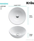Round Vessel White Porcelain Ceramic Bathroom Sink 14 Inch Durable Scratch Resistant Nonporous Glazed Finish Easy To Clean Dope Modern Vanity Fixture For Quick Install And Clean Look