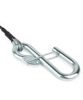 Beefed Up Trailer Brake Hydraulic Surge Actuator Breakaway Cable Assembly, S-hook tow attachment, 3/32 in cable, close-up view