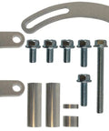 SBC Alternator Power Steering AC Bracket Kit For Long Water Pump V Belt System components and hardware on display