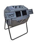Dual Chamber 42 Gallon Black Outdoor Compost Tumbler Bin For Backyard Garden And Kitchen Rotating Drum With Easy Turn Mechanism