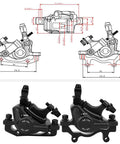 Heavy Duty Hydraulic Disc Brake Front And Rear Set Mountain Road Bike Aluminum Alloy Build Two Way Piston detailed caliper design.