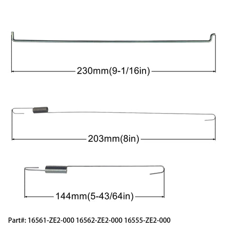 Extension Spring Kit For GX Engines GX160 GX200 GX270 GX390 Governor Throttle Return Linkage Set 17 Pcs dimensions