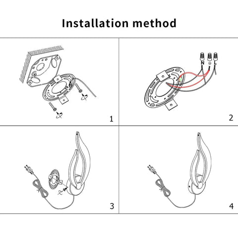 Installation steps for Two In One Install Plug In Wall Sconces Set Of 2 Modern Bedroom Bedside Lamps Industrial Style With On Off Switch Cord
