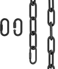 Six Foot Industrial Black Light Fixture Chain For Pendant Chandeliers, Adjustable Metal Link Extension with Detachable Links